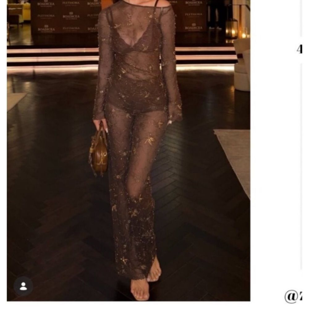 ZARA BEADED SEQUIN PANTS